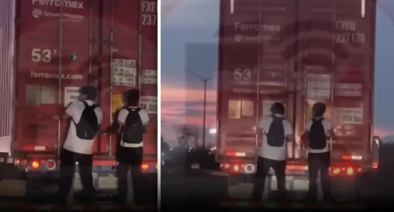 Estudiantes viajan colgados de tráiler en carretera Internacional de Ciudad Obregón Estudiantes viajan colgados de tráiler en carretera Internacional de Ciudad Obregón