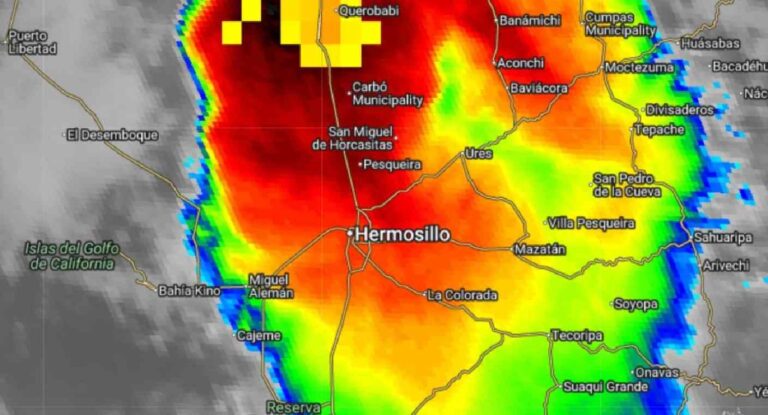 Lluvia ligera en Hermosillo por tormenta durante la madrugada