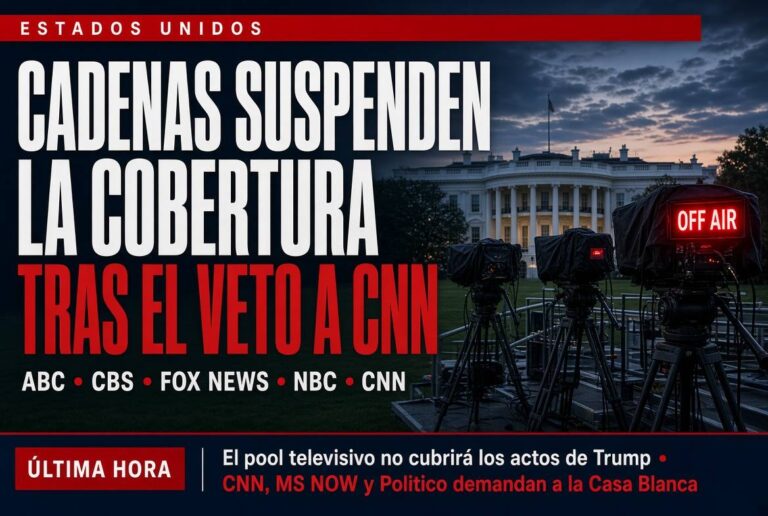 Cadenas televisivas suspenden cobertura conjunta de Trump tras veto a CNN