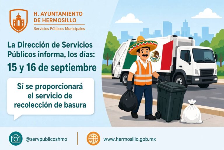 Recolección de basura en Hermosillo funcionará con normalidad en Fiestas Patrias Recolección de basura en Hermosillo funcionará con normalidad en Fiestas Patrias