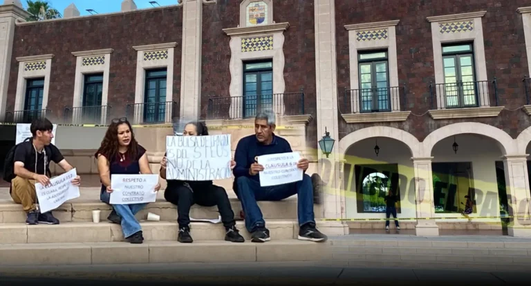 STEUS bloquea Rectoría de la UNISON en Hermosillo por presuntas violaciones al contrato colectivo