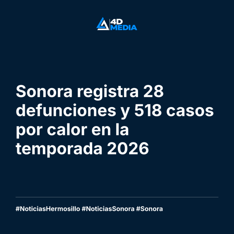 Sonora registra 28 defunciones y 518 casos por calor en la temporada 2026