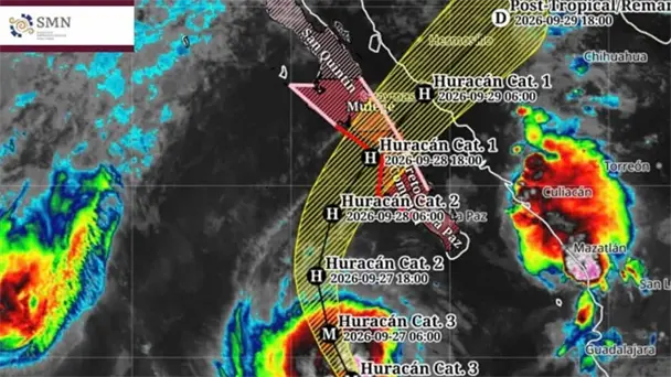 Huracán Polo se aproxima a Sonora con posible ingreso por Guaymas y Empalme