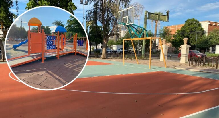 Reabren juegos infantiles y cancha de basquetbol en camellón Hidalgo tras rehabilitación