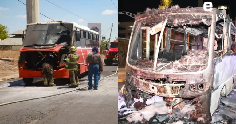 Bomberos de Hermosillo atendió tres incendios en camiones urbanos durante 2026