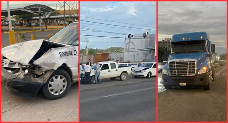 Tres accidentes viales en Hermosillo dejan solo daños materiales este 5 de octubre