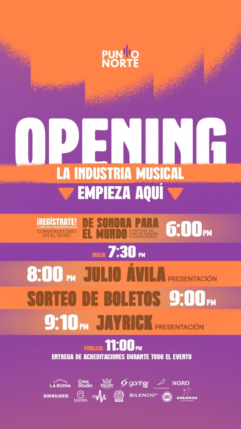 ¡Hoy arranca Punto Norte 2026 en Hermosillo! La industria musical se reúne con presentaciones, talento y grandes oportunidades Punto Norte 2026 arranca hoy en Parque La Ruina de Hermosillo con conversatorio, networking y música en vivo de Julio Ávila y Jayrick. Consulta los horarios.