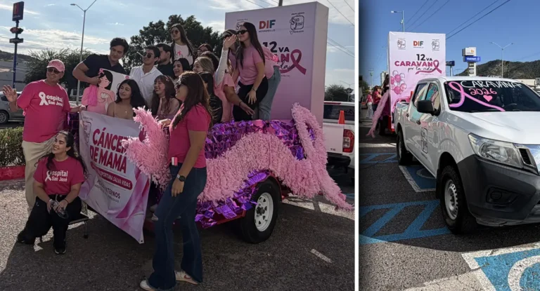 Realizan doceava Caravana por la Vida en Hermosillo para concientizar sobre el cáncer de mama