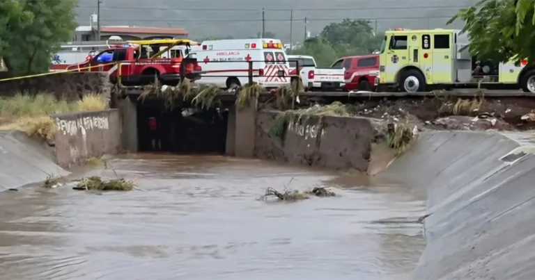 Persona muere tras ser arrastrada por arroyo durante lluvias en Guaymas
