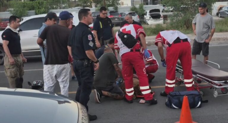 Motociclista resulta lesionado en accidente en colonia Santa Isabel, Hermosillo