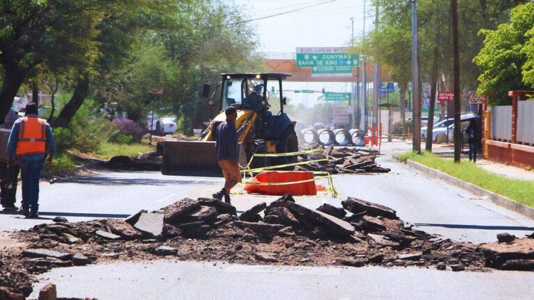 Cierre parcial en bulevar Quiroga por rehabilitación de tubería sanitaria en Hermosillo